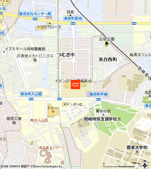 マックスバリュ岡崎美合店付近の地図